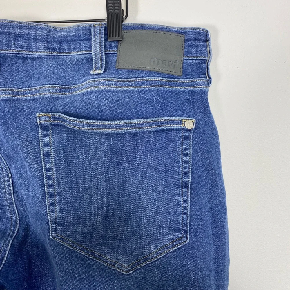 Mavi‎ Jeans Marcus Slim Straight Leg Blue Denim Jeans Mens 38x32 Organic Cotton
